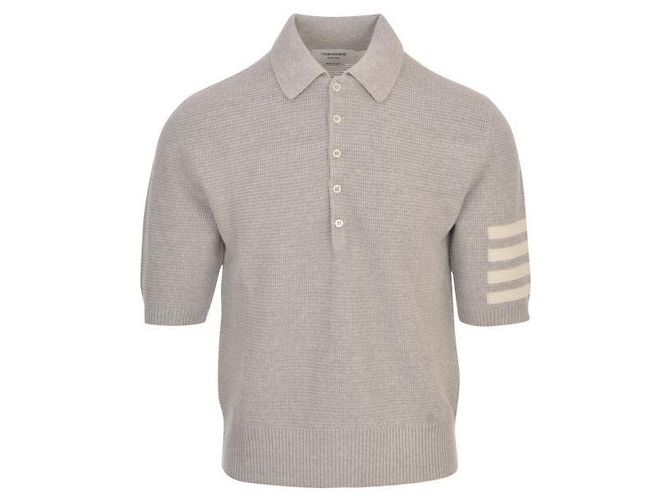 Thom Browne Polo de lin e algodão com caimento relaxado