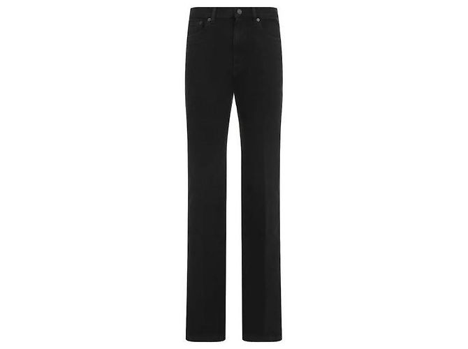 Saint Laurent Vaqueros rectos de denim negro carbono