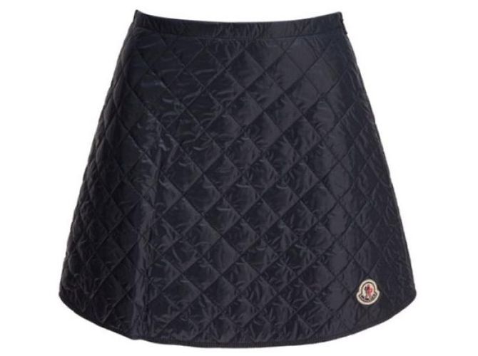 Moncler Mini saia acolchoada com padrão de diamante Azul