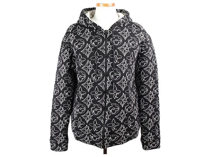 Louis Vuitton Monogram Flower Hoodie Zip XL Schwarz