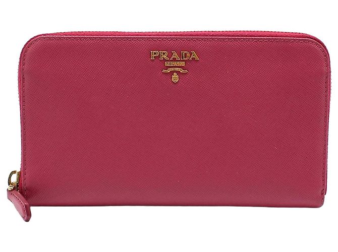 Prada Cartera Larga Saffiano Rosa Oro