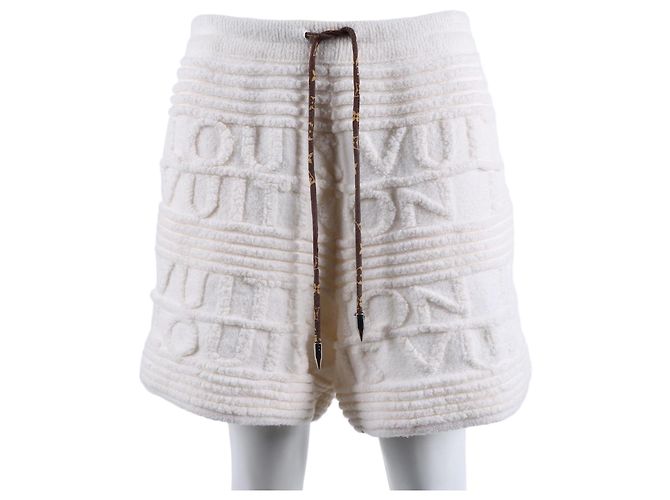 Louis Vuitton Strickshorts mit elastischem Bund Weiß