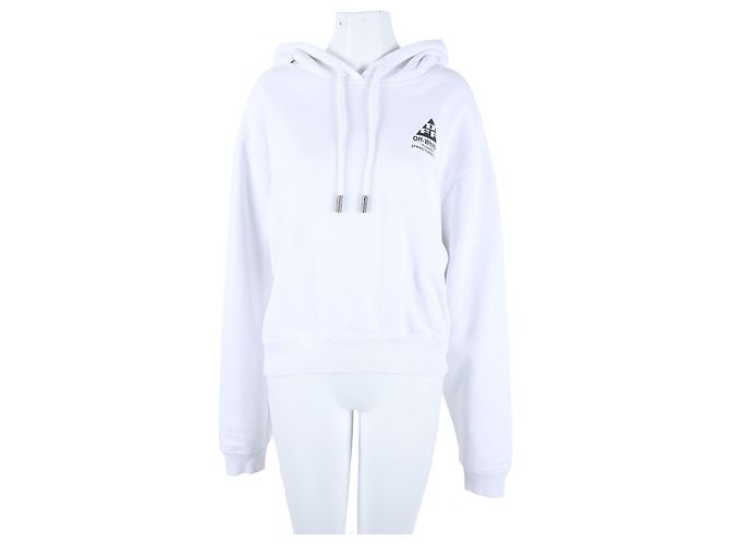 Off White Off-White Kapuzenpullover mit langen Ärmeln Weiß 
