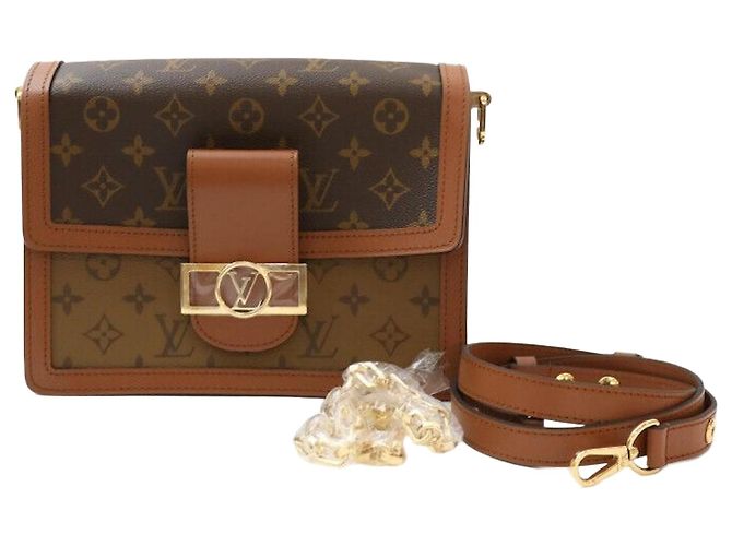 Louis Vuitton Bolsa transversal Dauphine MM Monogram Reverse Canvas Multicor
