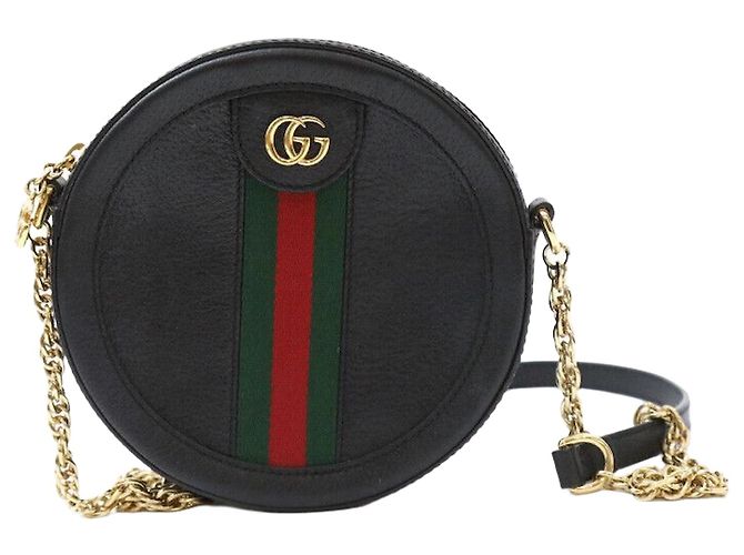 Gucci Mini Bolsa de Ombro Redonda Preta Preto
