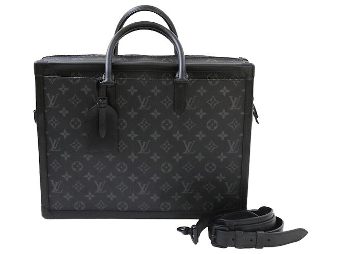 Louis Vuitton Soft Trunk Briefcase Monogram Eclipse Black