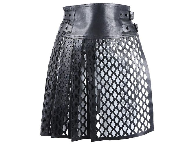 Dior Falda de cuero Negro 