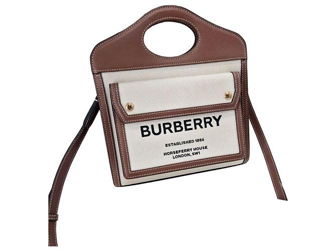 Burberry Mini bolsa transversal de lona para mulher Multicor