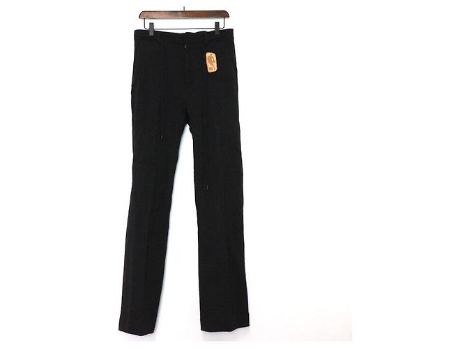 Louis Vuitton Calças de lã e algodão pretas Preto