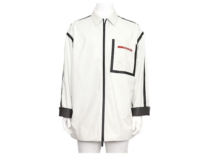 Prada Giacca-camicia con zip da uomo ExtremeTex Light Bianco 