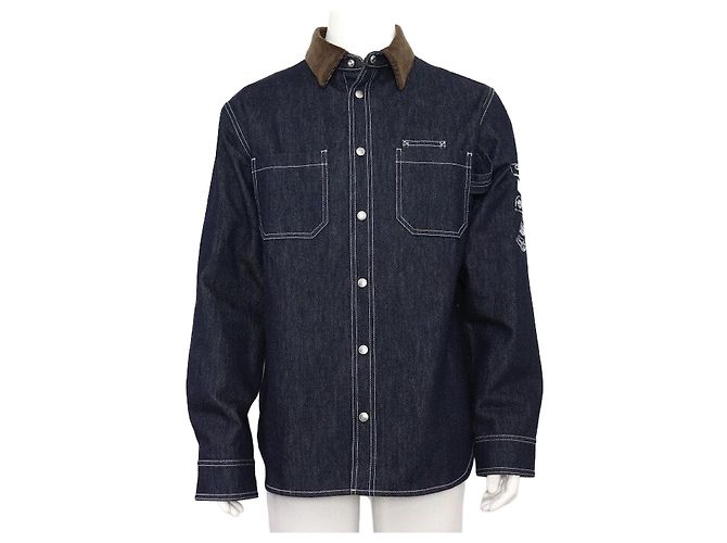 Dior Sovracamicia in twill di cotone da uomo Blu