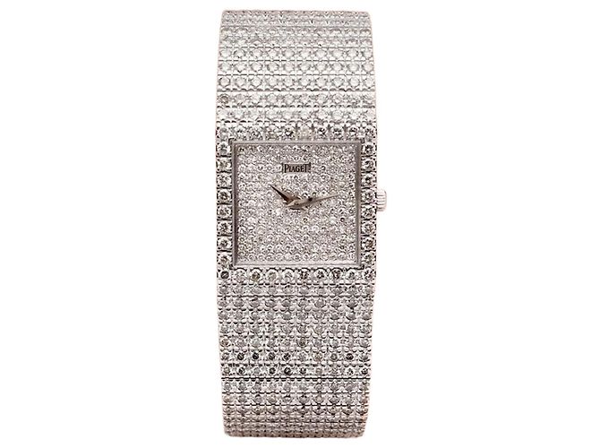 Piaget Orologio Unisex Protocol da Donna Oro Bianco Aftersetting Diamanti Completi Rosso