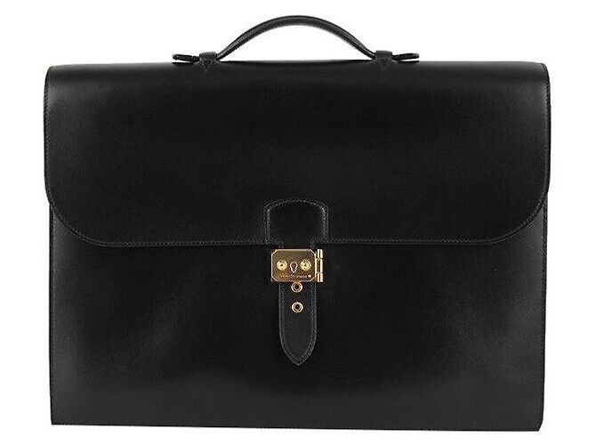 Hermès Saddle Bag Black with Gold Hardware