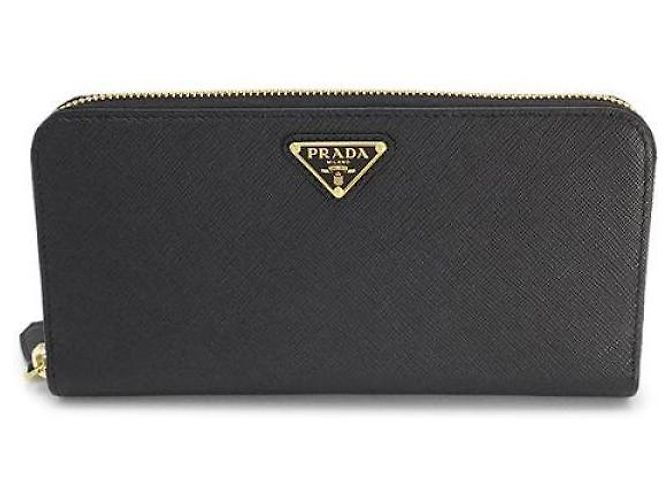 Prada Saffiano Leather Triangle Logo Wallet