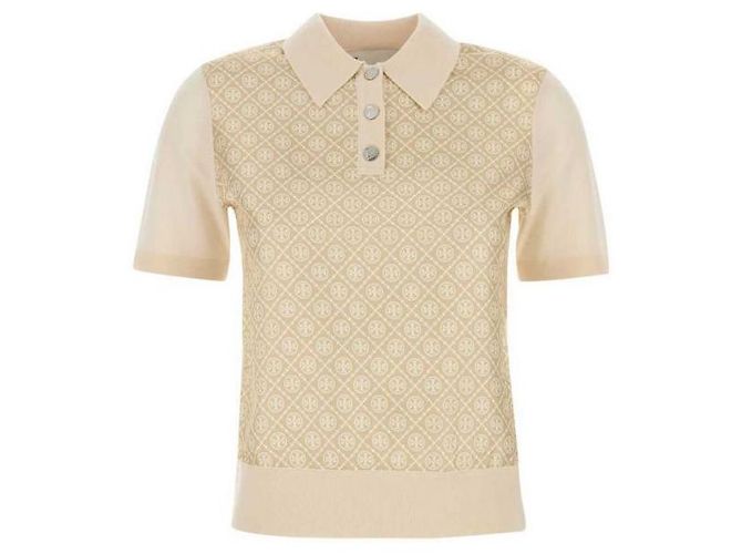 Tory Burch Seiden-Polo mit Vorderseite Weiß