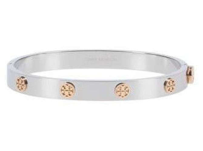 Tory Burch Bracciale con cerniera e borchie Miller Argento 