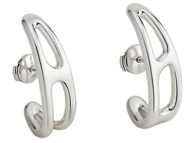 Hermès Orecchini Punk con Catena d'Ancora in Argento da Donna