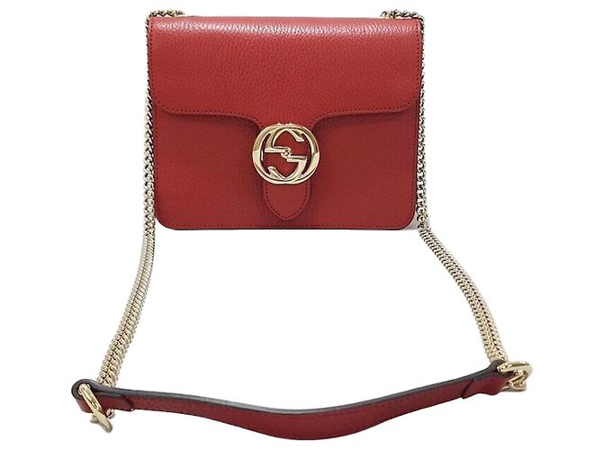 Gucci Piccola borsa a tracolla Interlocking Rossa Rosso