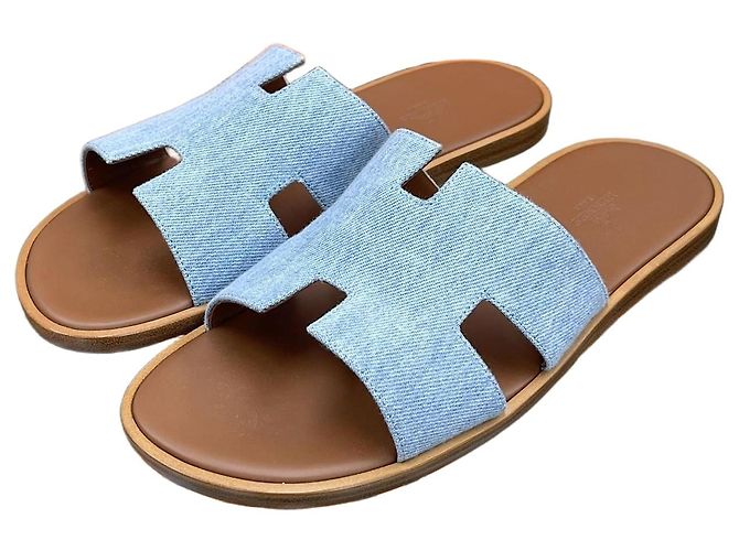 Hermès Sandalias y chanclas Izmir para hombre en denim Multicolor