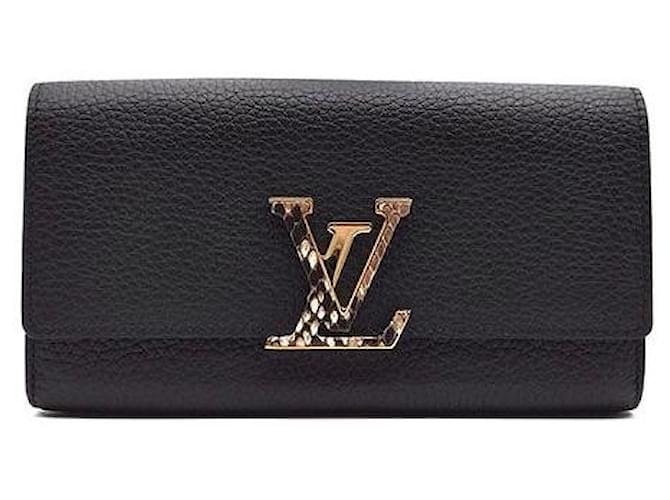 Louis Vuitton Python Capucines Wallet Black 
