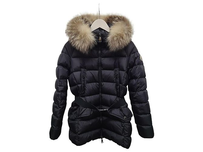 Moncler Fox Fur Clion Women's Down Jacket Black