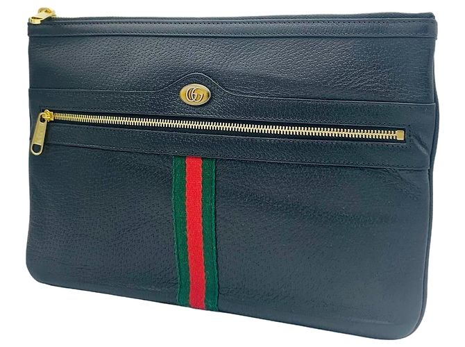 Gucci Bolso de mano Ophidia Black Three Stripe Negro