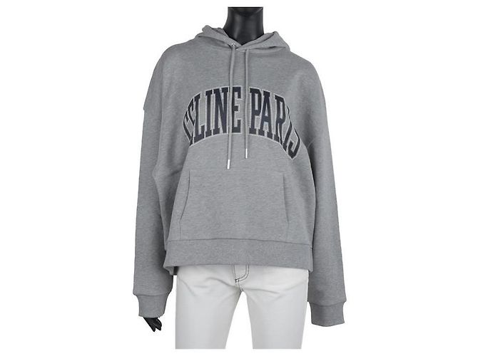 Céline Moletom oversized de algodão com logo Marrom 