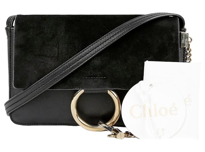 Chloé Small Black Leather Suede Pay Shoulder Bag