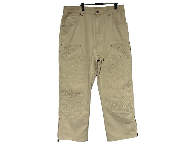 Louis Vuitton Pantaloni Carpenter in Denim Monogram Workwear D'oro