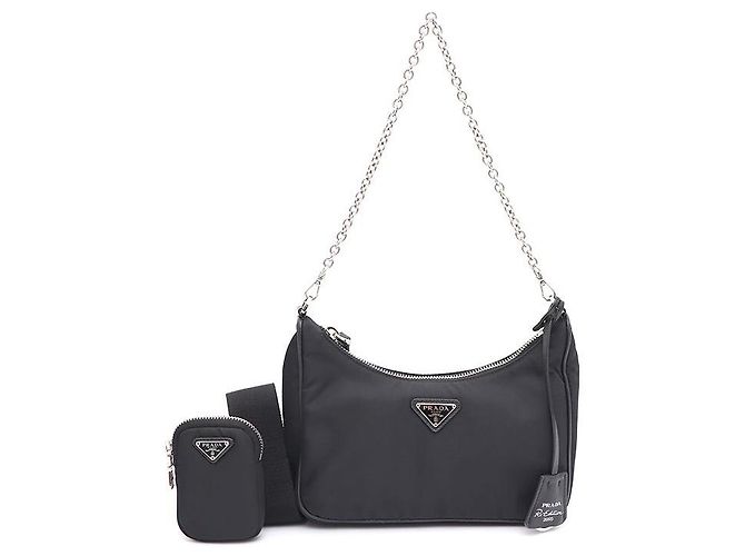 Prada Borsa a tracolla e hobo multi Tessuto Re-Edition nera Nero