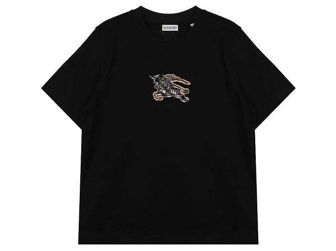 Burberry Camiseta de algodão Check Preto