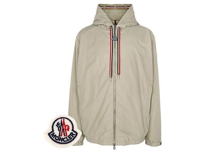Moncler Beige Cerou Lightweight Goose Down Zip Jacket White