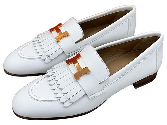 Hermès Mocasines Royal Blanco Oro Rosa Multicolor
