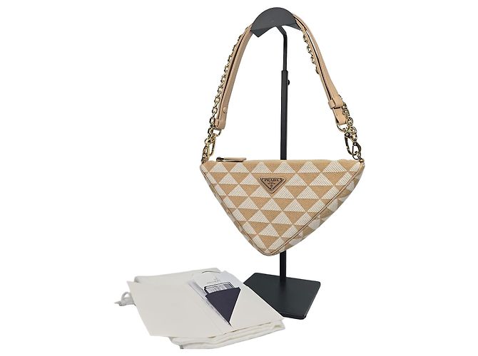 Prada Mini borsa in tessuto ricamato Argento