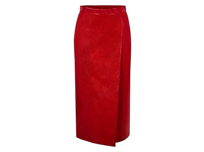 Gucci Aufbereiteter Lederrock Rot