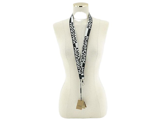 Burberry Colar com pulseira de nylon preto e branco Logo Kingdom
