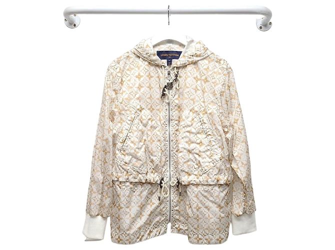 Louis Vuitton Parka curta Monogram Champaigne Flower Tile Branco