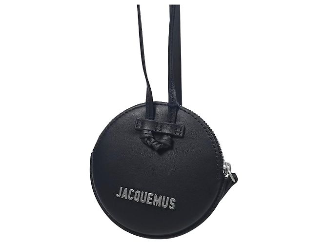 Jacquemus Mini borsa a tracolla rotonda con logo metallico Argento