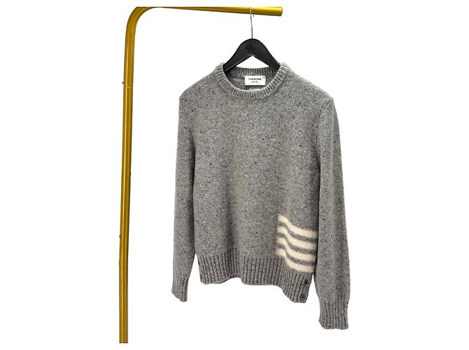 Thom Browne Diagonal Mohair Knit Gray
