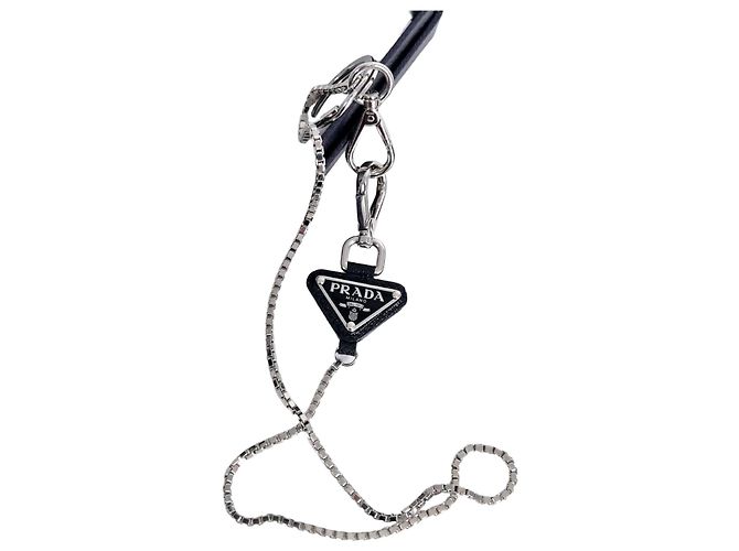 Prada Triangle Logo Metal Keyring Steel Multiple colors