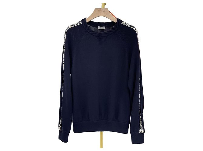 Dior Strick mit Oblique-Einsatz Navy Blau 