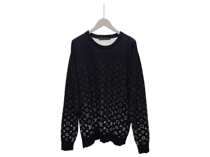 Louis Vuitton Black Monogram Gradient Crewneck Knit