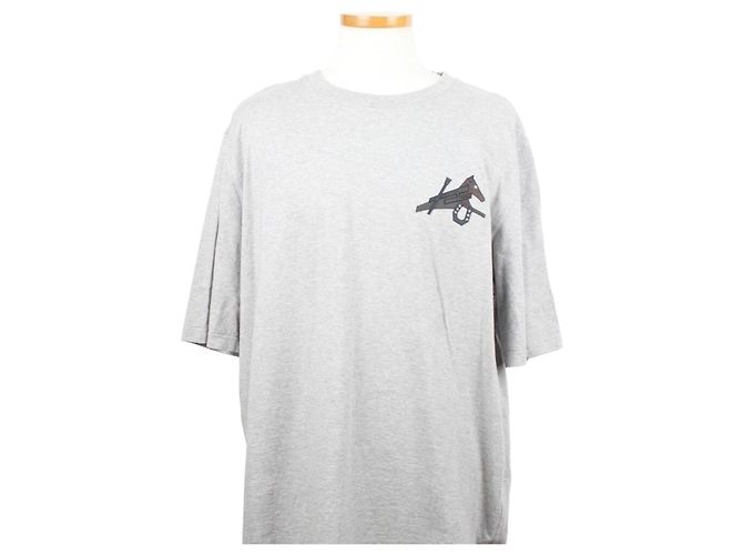 Hermès Equestrian Leather Patch Extrême T-Shirt XL Silvery