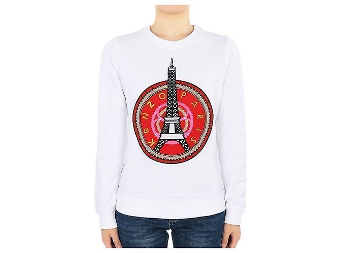 Kenzo Eiffelturm Sweatshirt für Damen (Weiß) Rot