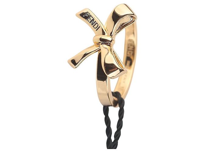 Fendi Gold Bow Ring Size Golden