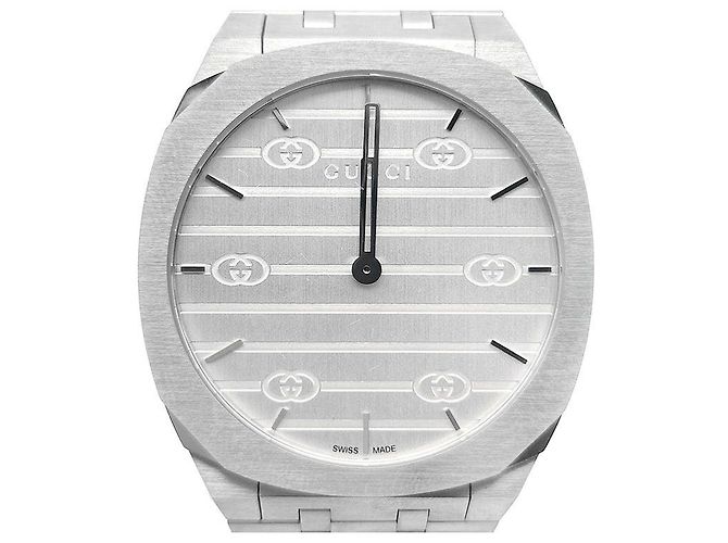 Gucci Interlocking Steel Uhr Silber