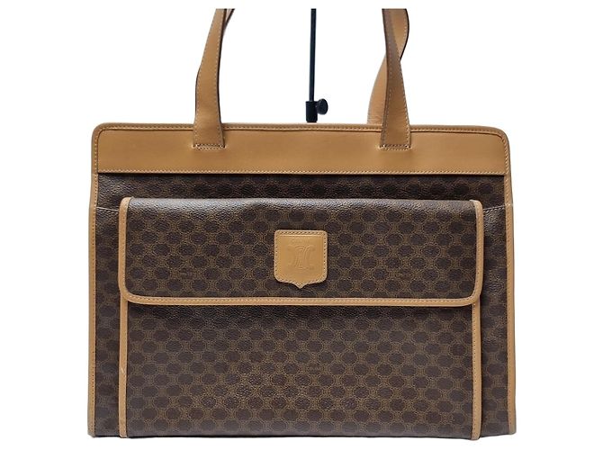 Céline Bolsa shopper Triomphe Macadam com bolso Bolsa de ombro Marrom