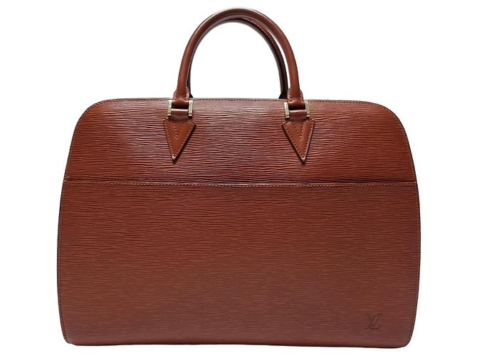 Louis Vuitton Sac Document Epi Sorbonne Mixte (Double Compartiment, Modèle Rare) Marron
