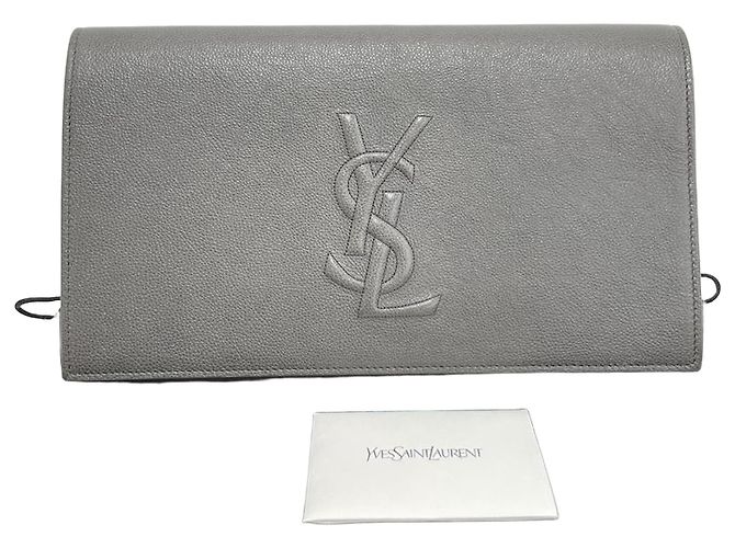 Saint Laurent Clutch de couro Marrom