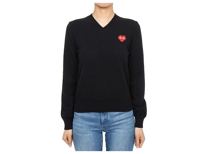 Comme Des Garcons Invader Pixel Strickpatch für Damen AZ Blau 